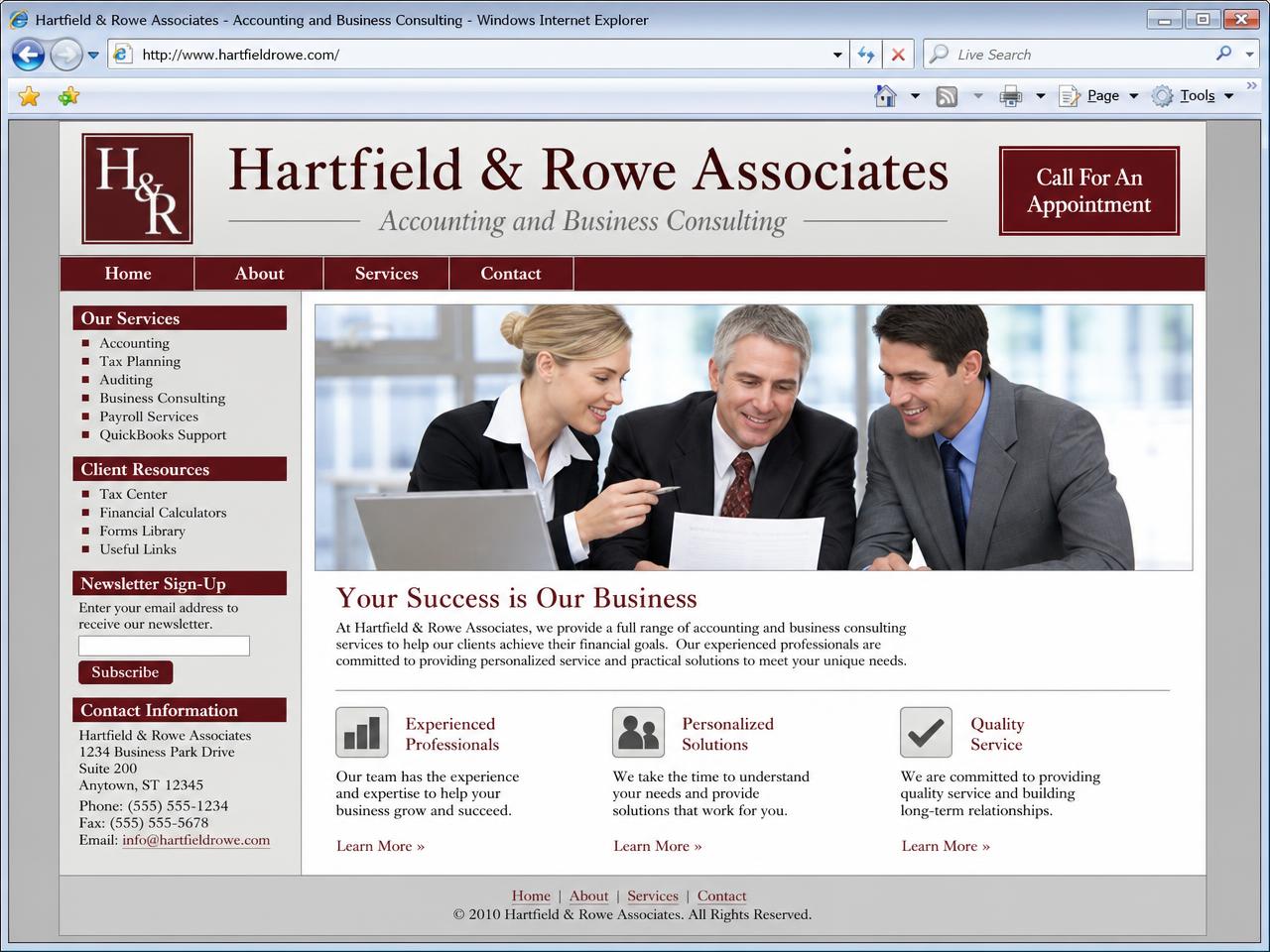 Previous professional services website design concept